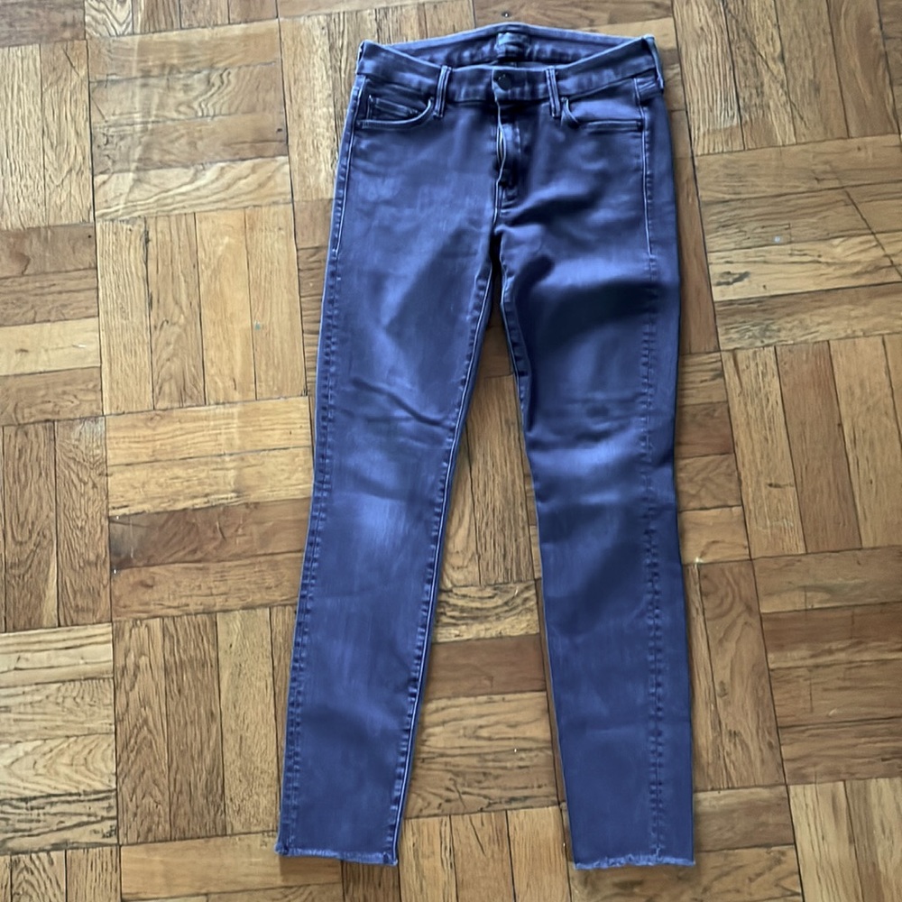 MOTHER jean jeans W27 grey fray looker ankle blackbird